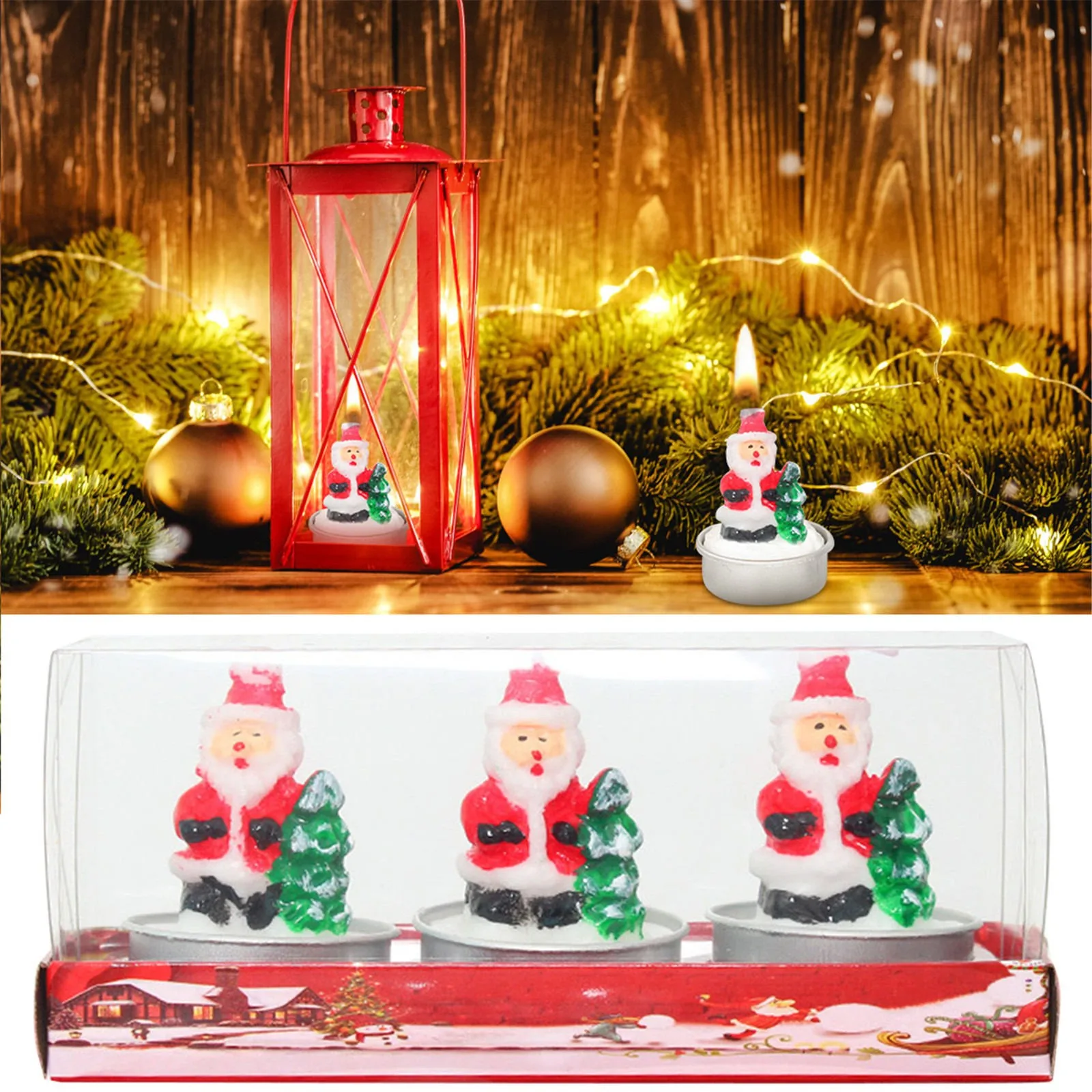 Christmas Candle Set Old Man Tree Snowman Carnival Catering Birthday Candlelight Dinner Christmas Candle Light