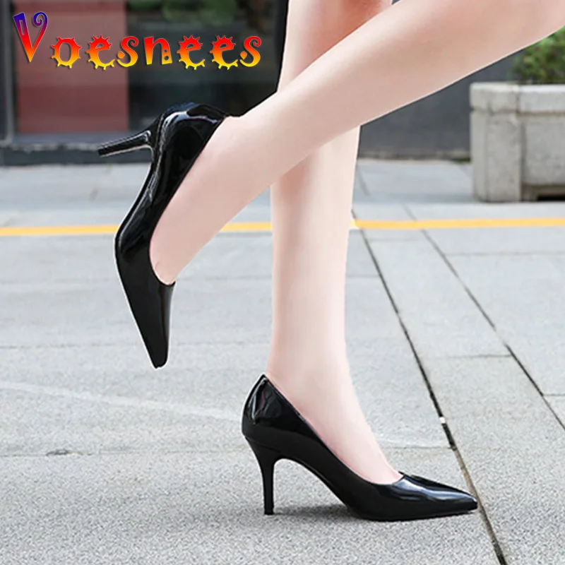 

Fashion Sexy Pointed Head Women's Pumps Red Silvery High Heels Wedding Shoes Ladies Spring Autumn Office Comfort Stilettos 2022