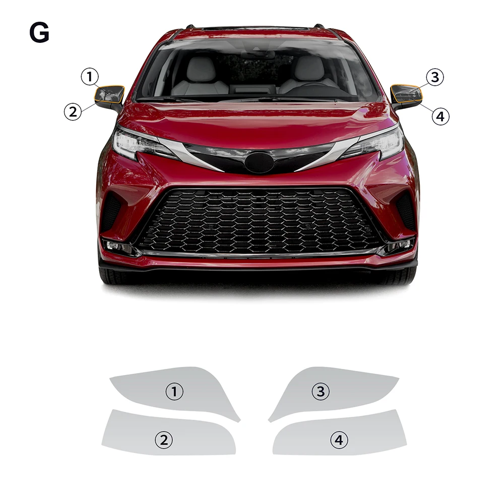 

Прозрачная защитная пленка для передних фар Toyota Sienna 2022 2023