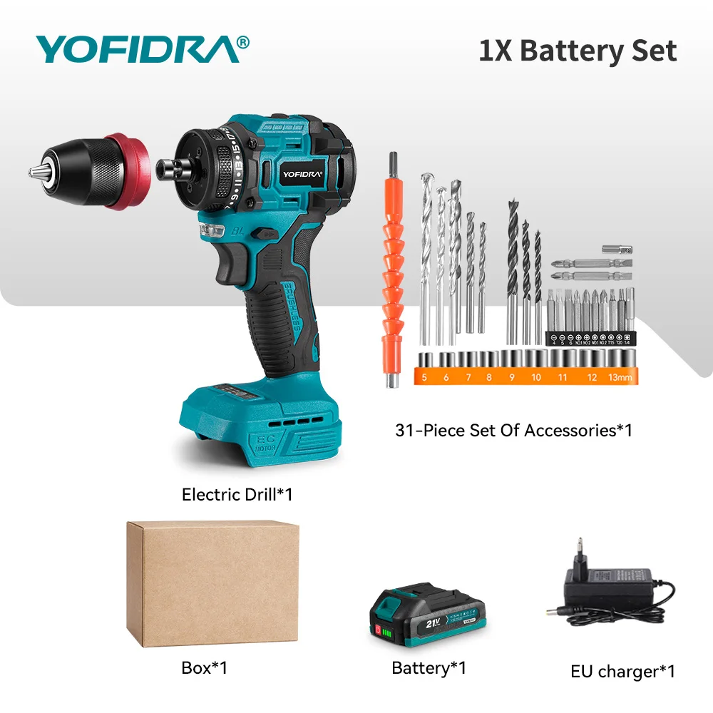 

Шуруповерт-дрель YOFIDRA 2-в-1 аккумуляторный 18В