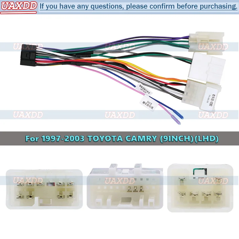 

Комплект рамки, панель, центральный кабель, видеоДля TOYOTA CAMRY 1997-2003 годов, 9 дюймов, LHD 2 Din, салон автомобиля, стерео радио, жгут Android, CD