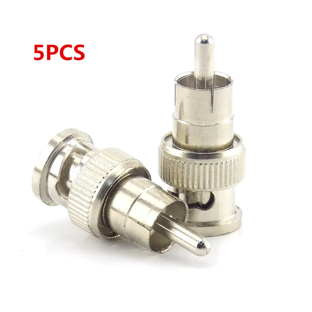

5pcs RCA Male to BNC Connector Male Adapter for CCTV Surveillance ip Camera video balun poe splitter Security System