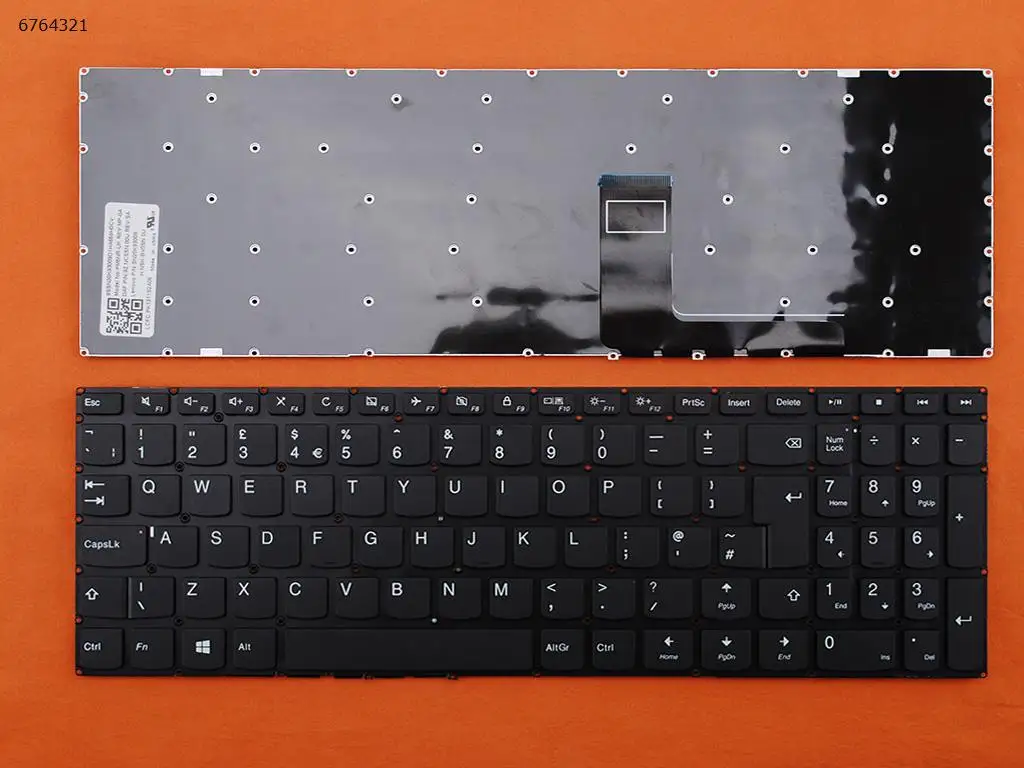

Клавиатура для ноутбука LENOVO Ideapad 310-15, черная, без рамки