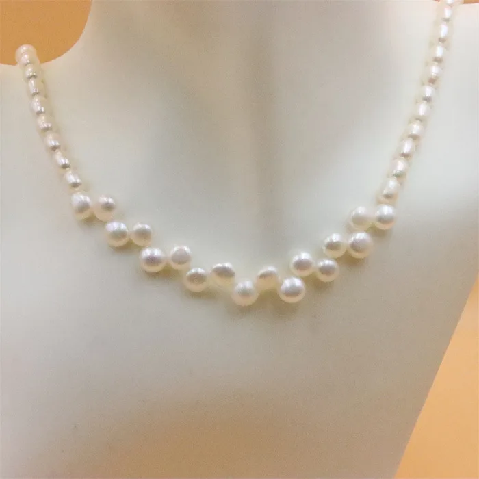 Женское колье из серебра 100% пробы с натуральным пресноводным жемчугом |