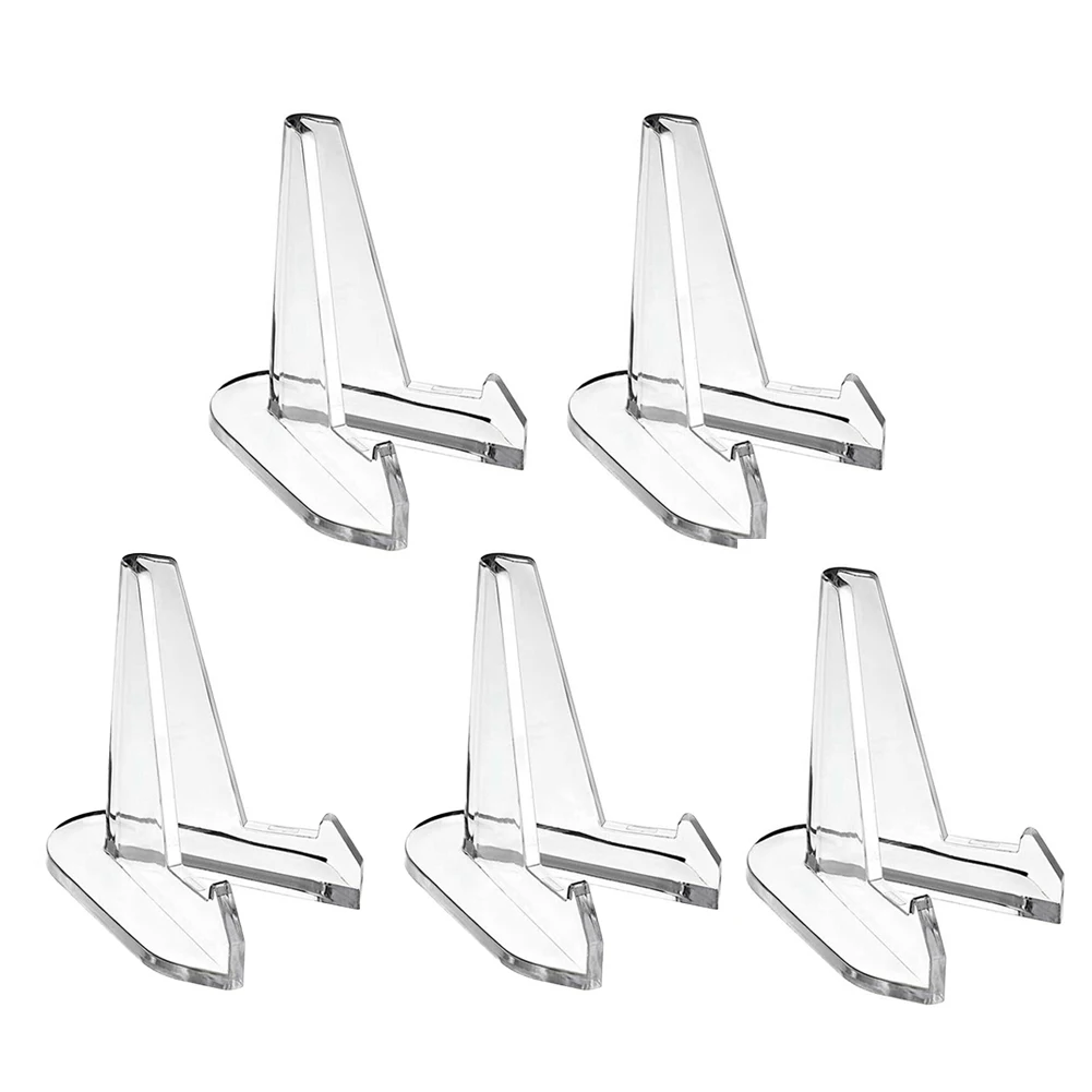 

5PCS Acrylic Commemorative Coin Display Stand Transparent Triangle Display Stand Small Easel Rack Clear Coins Capsule Holder