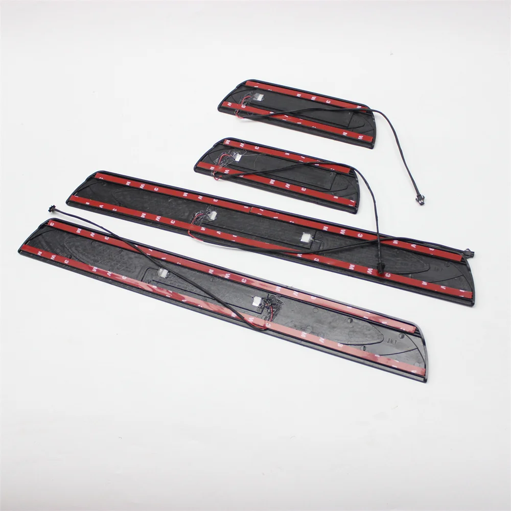 Стайлинг автомобиля светодиодная Накладка на порог из нержавеющей стали