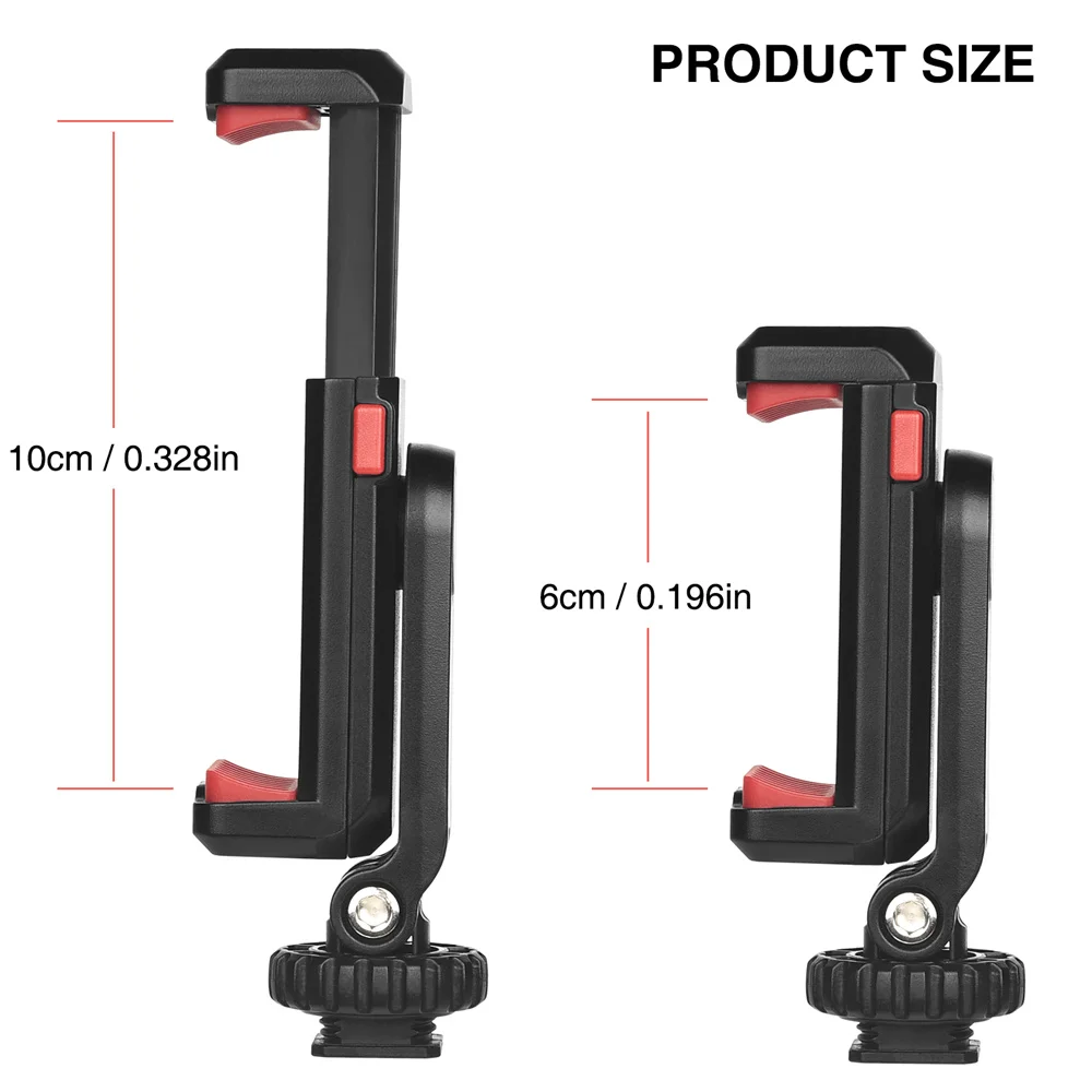 New Phone Holder Mount Clamp Clip Horizontal and vertical Shooting for Smartphone Cold Shoe Mount Video Light Mic DSLR Camera