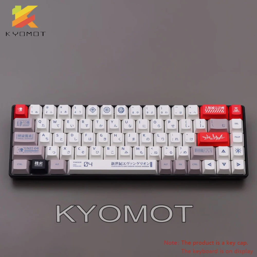 KYOMOT GMK 132 Keys Eva 04 Machine Keycaps Dye-Sub PBT Cherry Profile Keycap for MX Switch DIY Layout Ducky Mechanical Keyboard
