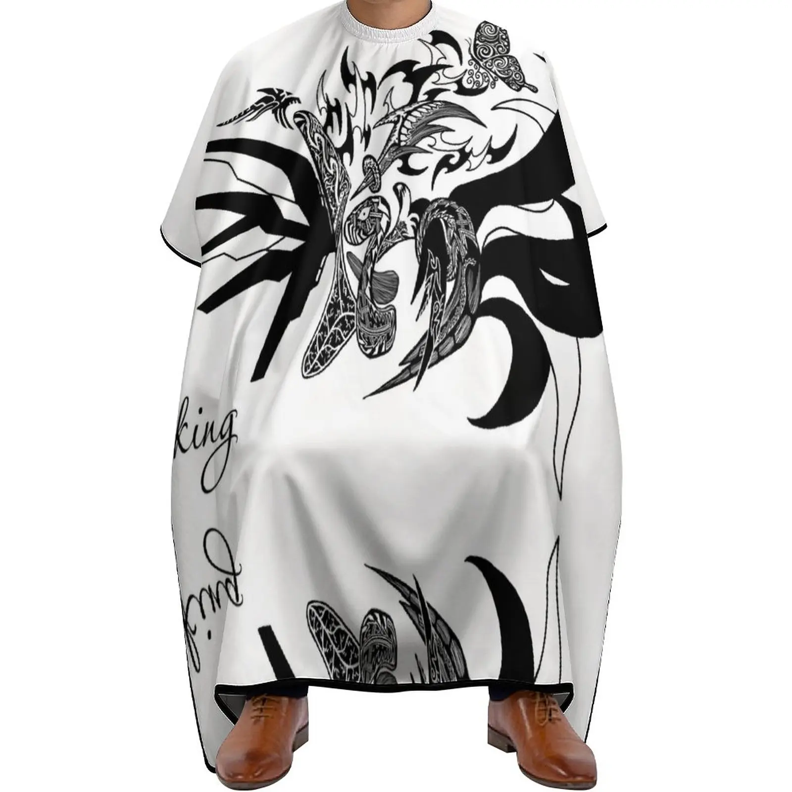 

Professional Barber Cape Polyester Hair Cutting Salon Cape Water And Stain Resistant Apron Cutting Hair King