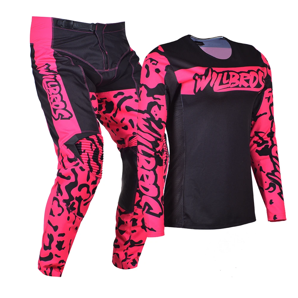 Motocross Jersey Pants MX Combo Pink Gear Set Enduro Woman Outfit DH BMX Dirt Bike Suit Moto Off-road Willbros Riding Lady Kit