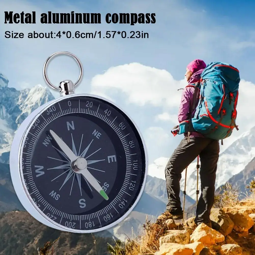 

Mini Waterproof High Precision Aluminum Alloy Compass Outdoor Camping Hiking Hunting Guider Navigation Button Design Compass