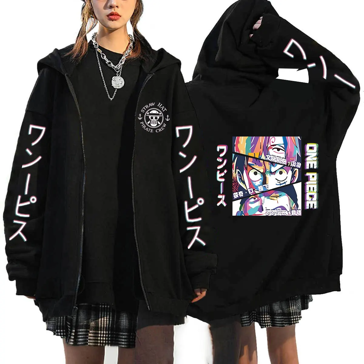 

Japanes Anime Zip Up Hoodies Cool Cartoon Graphic Streetwear Unisex Tops Manga Sweatshirts Spring Autumn Clothes For Women
