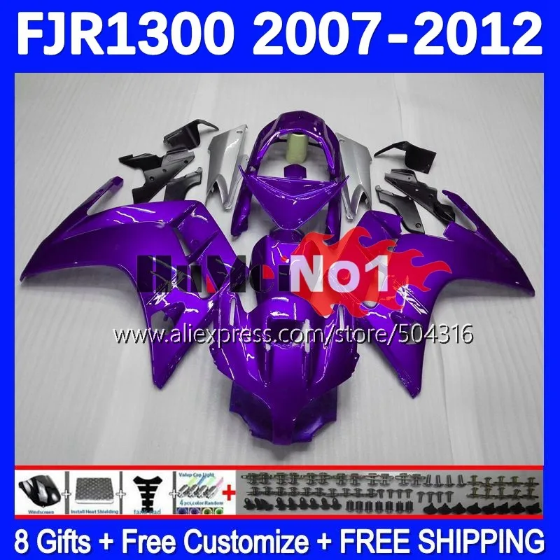

FJR1300A For YAMAHA FJR-1300 FJR1300 07 08 09 10 11 12 159MC.11 FJR 1300 A C 2007 2008 2009 2010 2011 2012 Fairing ALL Purple