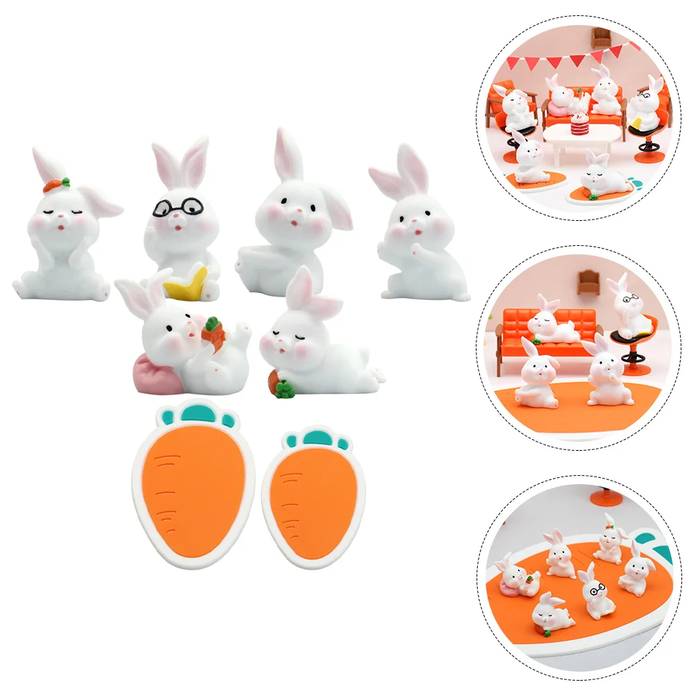 

Rabbit Bunny Decoration Year Miniature Micro Toy Lucky Ornament Zodiac Statues Toys Animals Figurinesmini Landscape Desktop