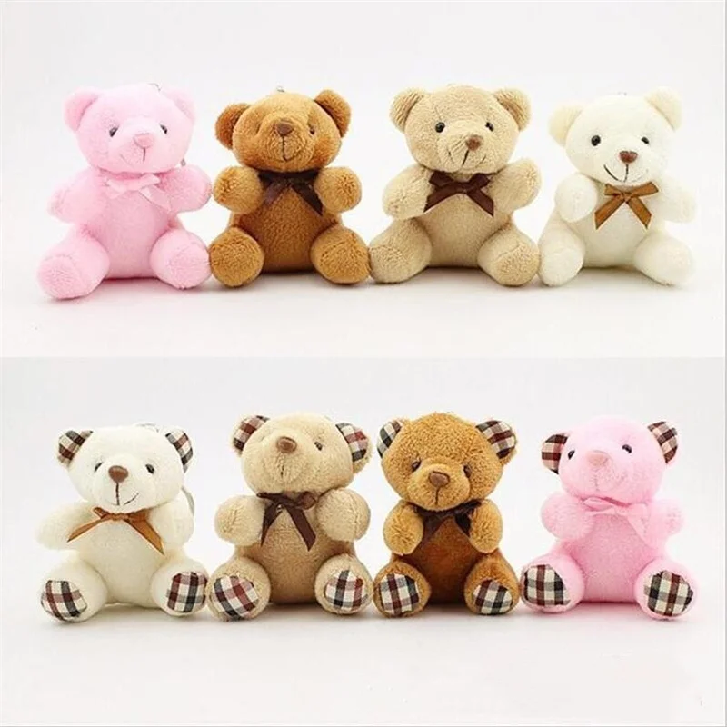

1PCS Creative Plush Bear Toys Small Pendant Mini Cute Soft Stuffed Bears Toy Wedding Activity Birthday Gifts 8CM HANDANWEIRAN