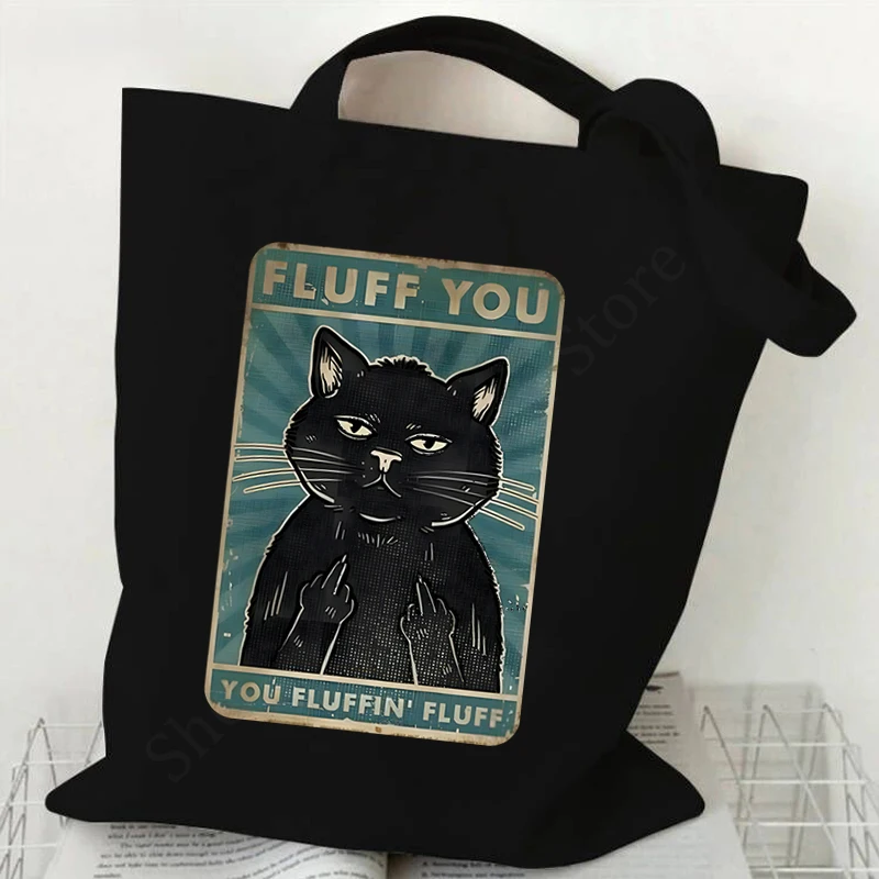 Сумка-тоут с рисунком кошки для женщин и мужчин модная холщовая уличная