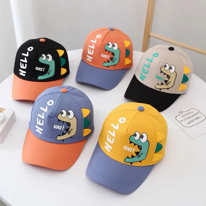 

Cute Cartoon Baby Dinosaur Fashion Baseball Cap Cotton Cap Boys And Girls Cute Pattern Hat Spring Summer Fall Baseball Cap CP069