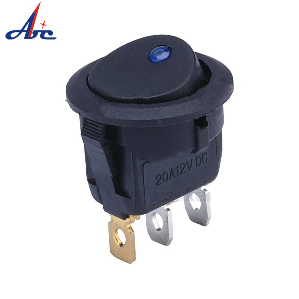 Синяя светодиодная подсветка RS268 Angel Eye ON-OFF, 3 контакта, клавишный переключатель t120, 12 В, клавишный переключатель, 10 шт.