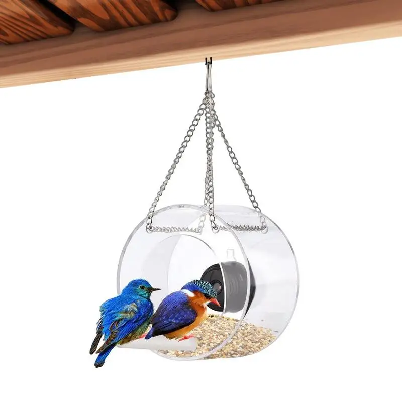 

Оконная кормушка для птиц Clear оконная кормушка для птиц с присосками 720P HD кормушки для птиц для диких птиц с раздвижным держателем для семян ...