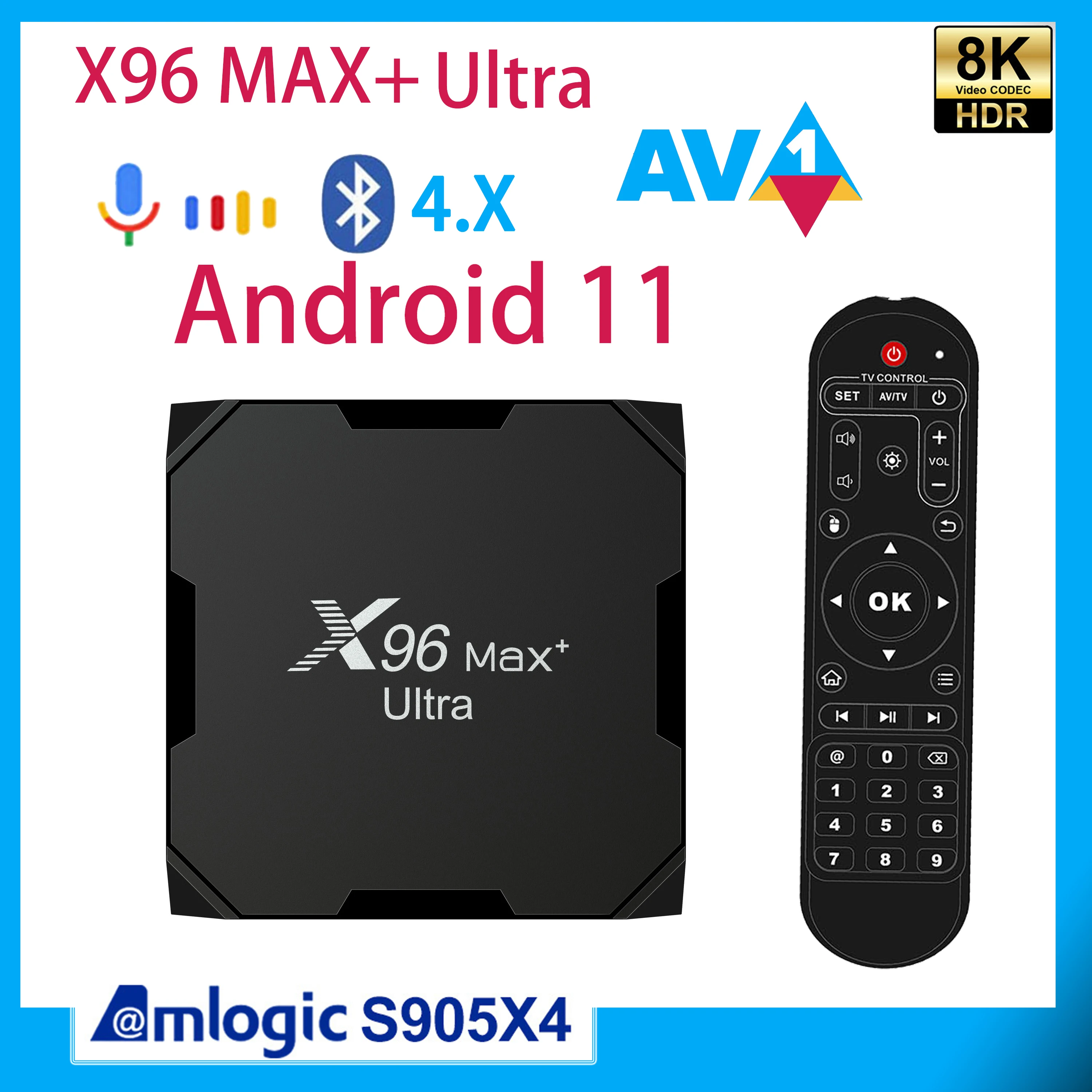 

Приставка Смарт-ТВ X96MAX +, Android 11, 4 + 64 ГБ, Amlogic S905X4