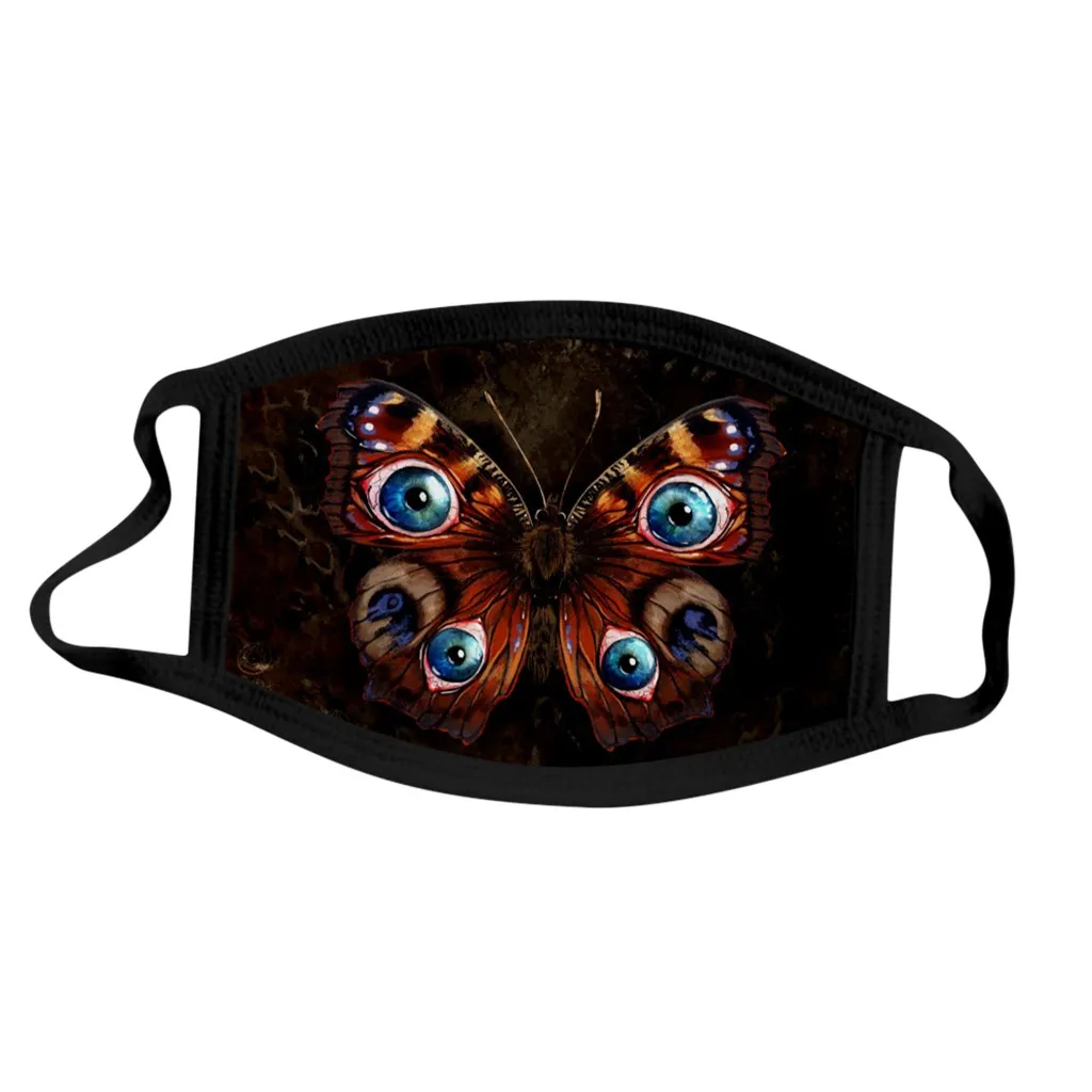 Маски для взрослых унисекс с принтом бабочки моющиеся защитные хлопковые