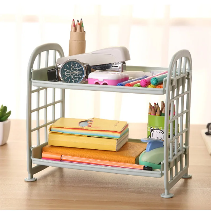 

Double Layer Storage Rack Desk Organizer Shelf Folding Stationery Organizer Desk Storage Shelf Cabinet Shelves For Bathroom