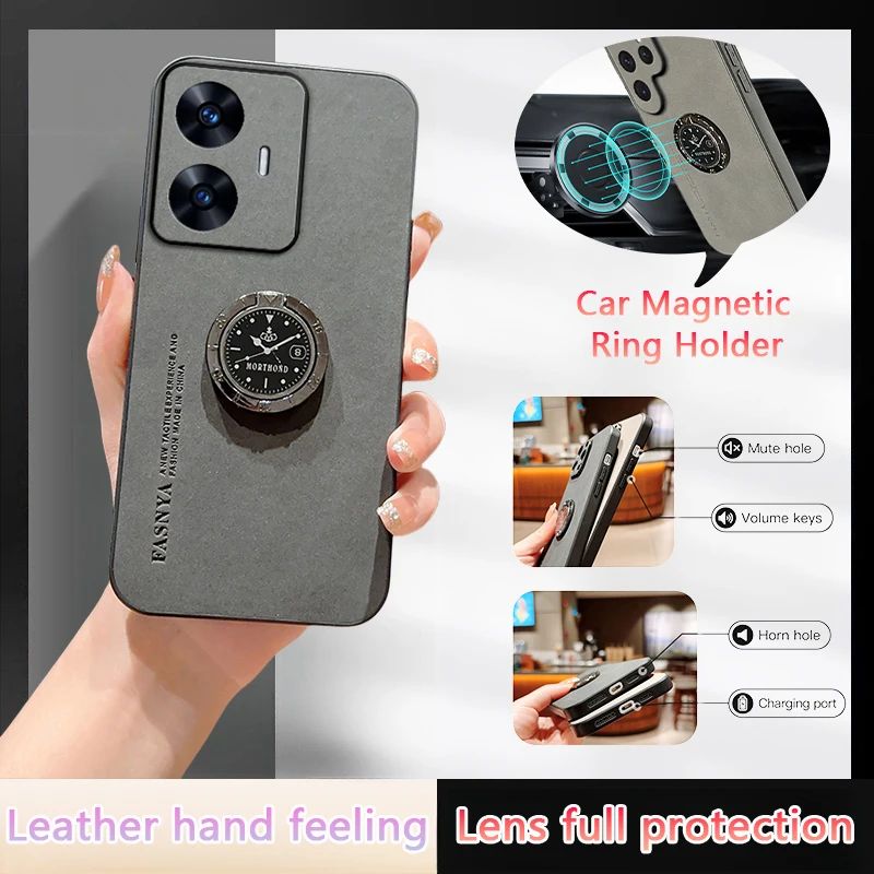 Для Realme C55 4G чехол C 55 автомобильный Магнитный держатель с кольцом-подставкой