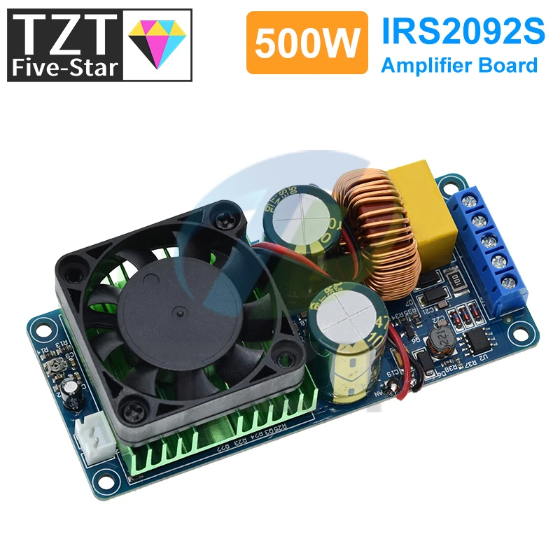 Одноканальный цифровой усилитель мощности TZT HIFI Power IRS2092S 500 Вт плата класса D
