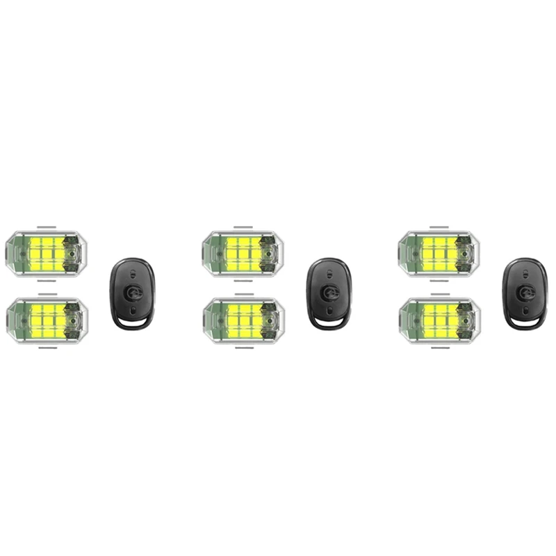 

Wireless Remote Control LED Strobe Light For Motorcycle Car Bike Scooter Anti-Collision Warning Lamp 6Pc Light