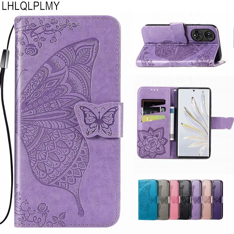 Кожаный флип-кошелек в виде бабочки для Honor X8 женский 70 X7A X8A X9A X7 X6A 90 Lite X7B X8B X9B X6B Magic