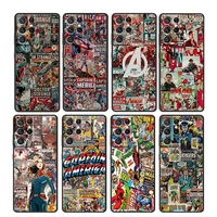 marvel aesthetic collage for samsung galaxy s22 s21 s20 ultra plus pro s10 s9 s8 s7 4g 5g soft tpu black phone case fundas cover