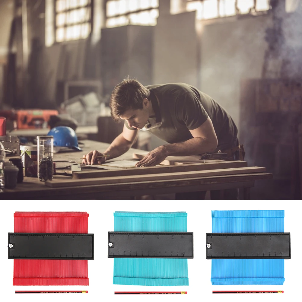 

Contour Measuring Instrument Portable Durable Outline Template Copy Tool Adjustable Tile Contour Ruler for Building Construction