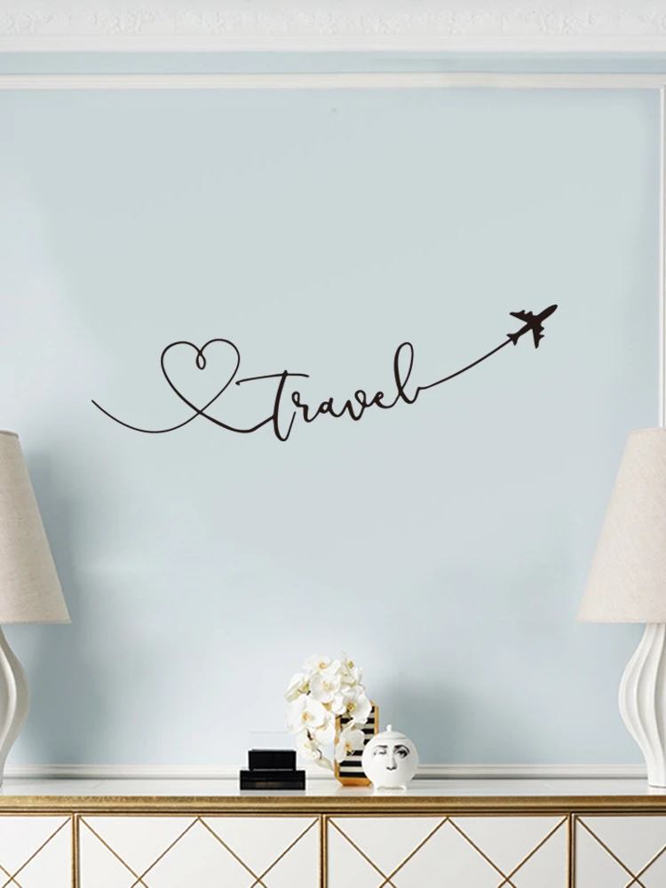 

Креативные дорожные тематические настенные наклейки, искусство, шрифт, спальня, гостиная, ручная резьба, фон, домашний декор, обои