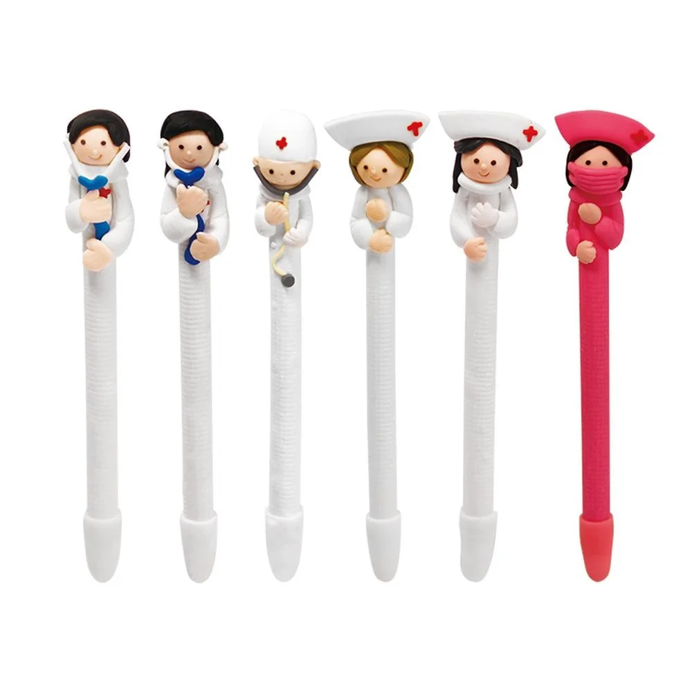 

Шариковая ручка, 4 шт., творческая шариковая ручка из полимерной глины для доктора, медсестры, стиль детской глины, офисные принадлежности