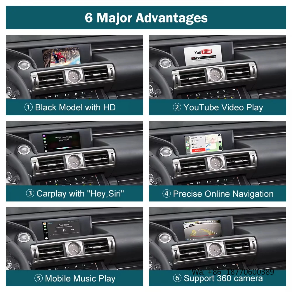 Фото Адаптер Road Top Mirrorlink с поддержкой Siri, беспроводной CarPlay Box, модуль Apple CarPlay и Android Auto для Lexus ES 2014-2019 №4