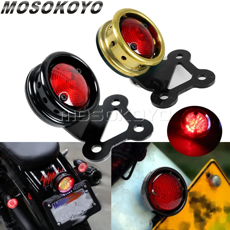 

Задний фонарь для мотоцикла, задний фонарь для Harley Cafe Racer, задний фонарь с красными линзами, задний фонарь в стиле ретро