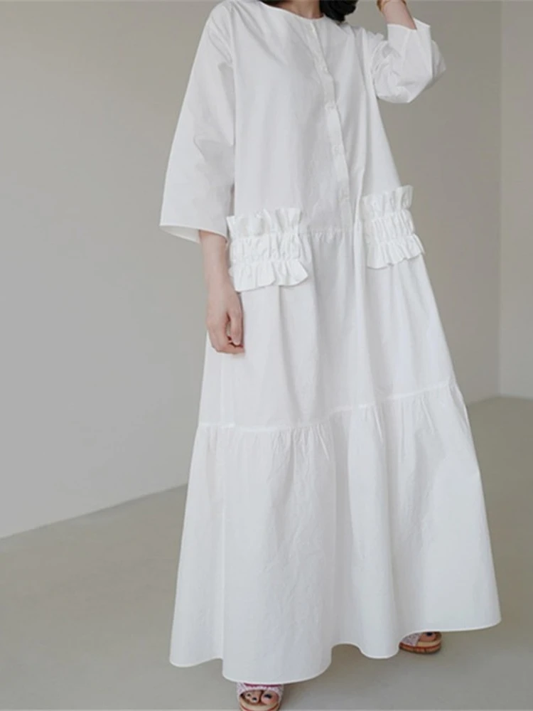 

Summer Women Dress Shirt Dress Long Evening Female Vintage Maxi Party Oversize Beach Woman Dresses Casual Elegant Prom White