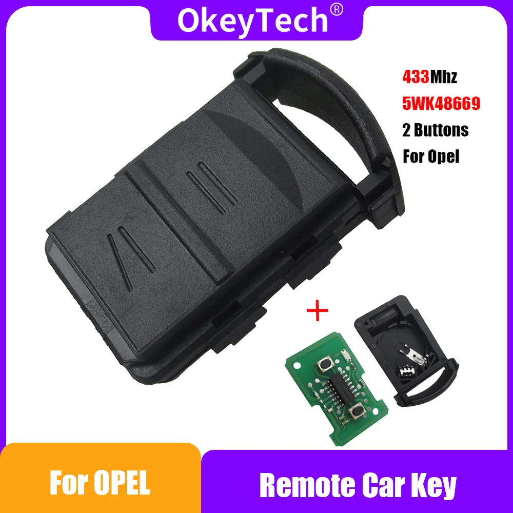 

OkeyTech 5WK48669 2 Buttons 433.9Mhz Remote Car Key Fob For VAUXHALL OPEL AGILA MERIVA ASTRA CORSA C COMBO TIGRA VECTRA