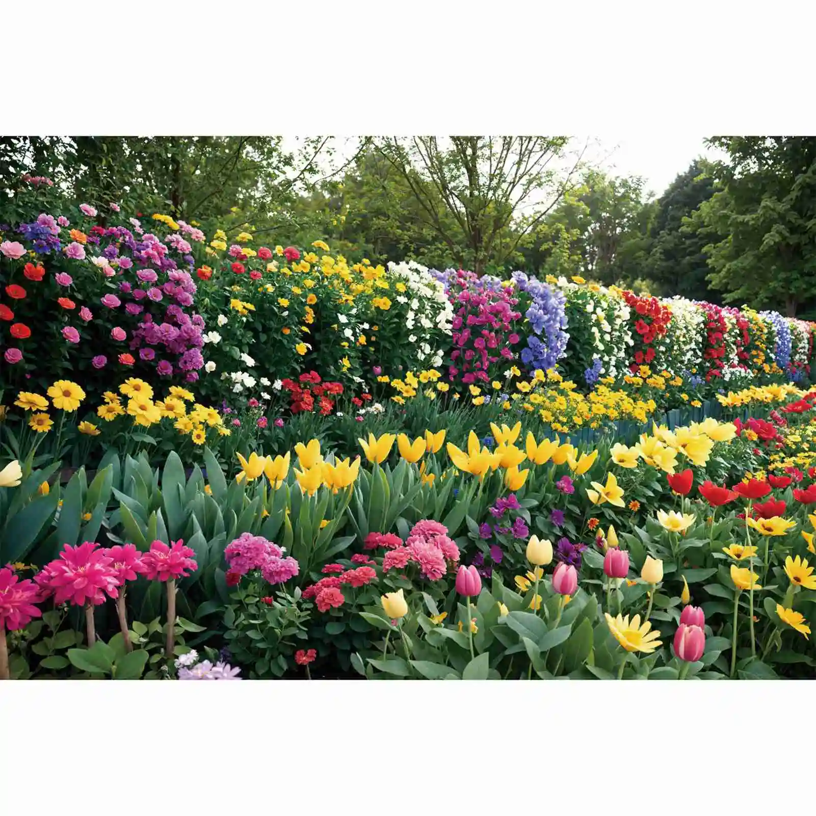 

Blossom Flowers Landscape Backdrops Photography Spring Garden Green Trees Landscape Personalized Baby Photo Background Banners