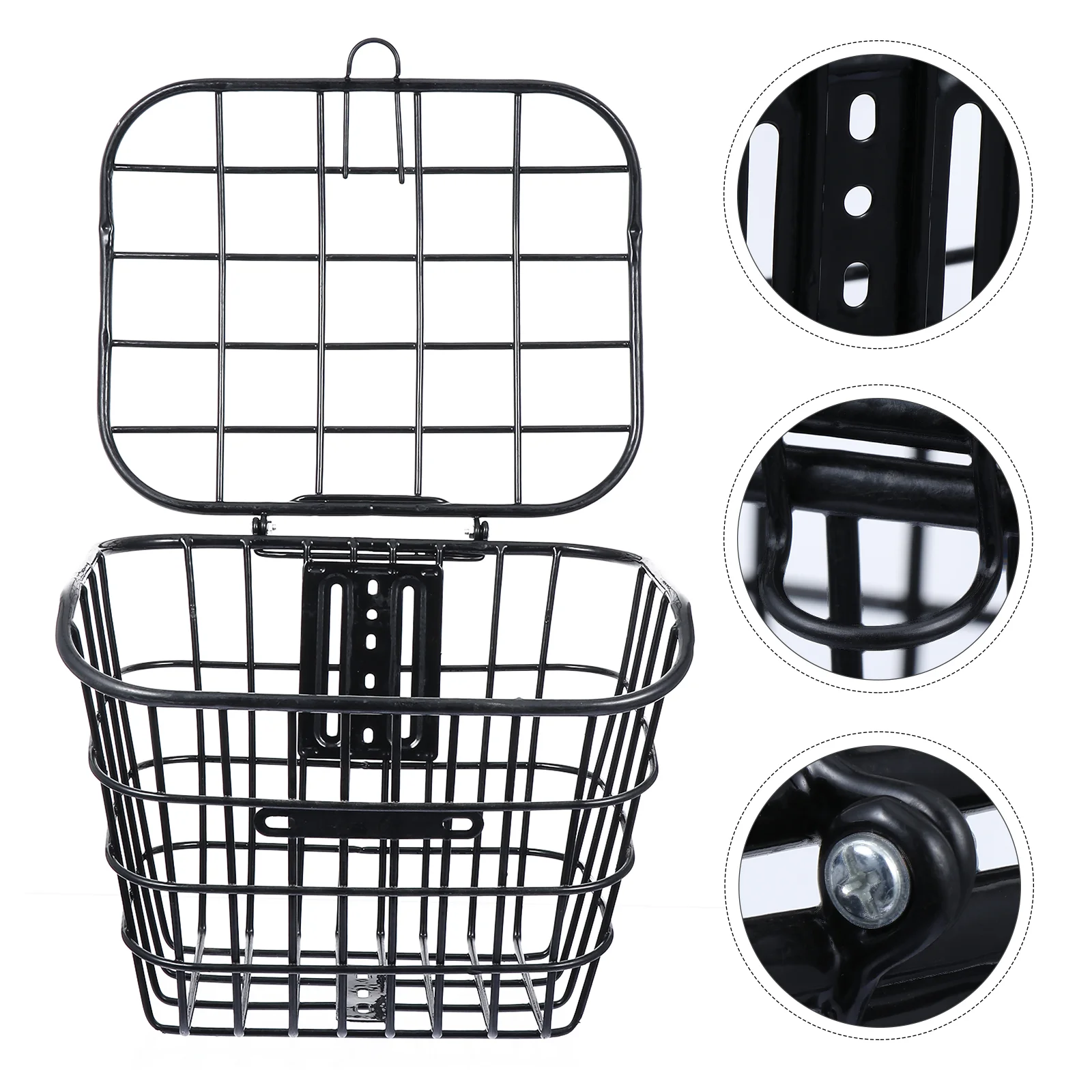 

Basket Bike Front Baskets Rear Storage Handlebar Carrier Metal Pet Cycling Wire Cycle Hanging Black Vintage Rustic Girls Women