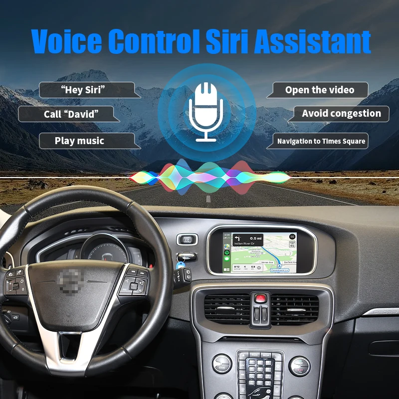 Фото Беспроводной CarPlay для Volvo V40 2015-2019 7-дюймовый экран Android Auto Интерфейс Mirror Link AirPlay Car Play Поддержка камеры заднего вида №3