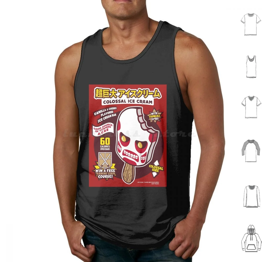 

Colossal Ice Cream Tank Tops Print Cotton Attack On Titan Colossal Titan Shingeki No Kyojin Beastly Ice Cream Beast Titan