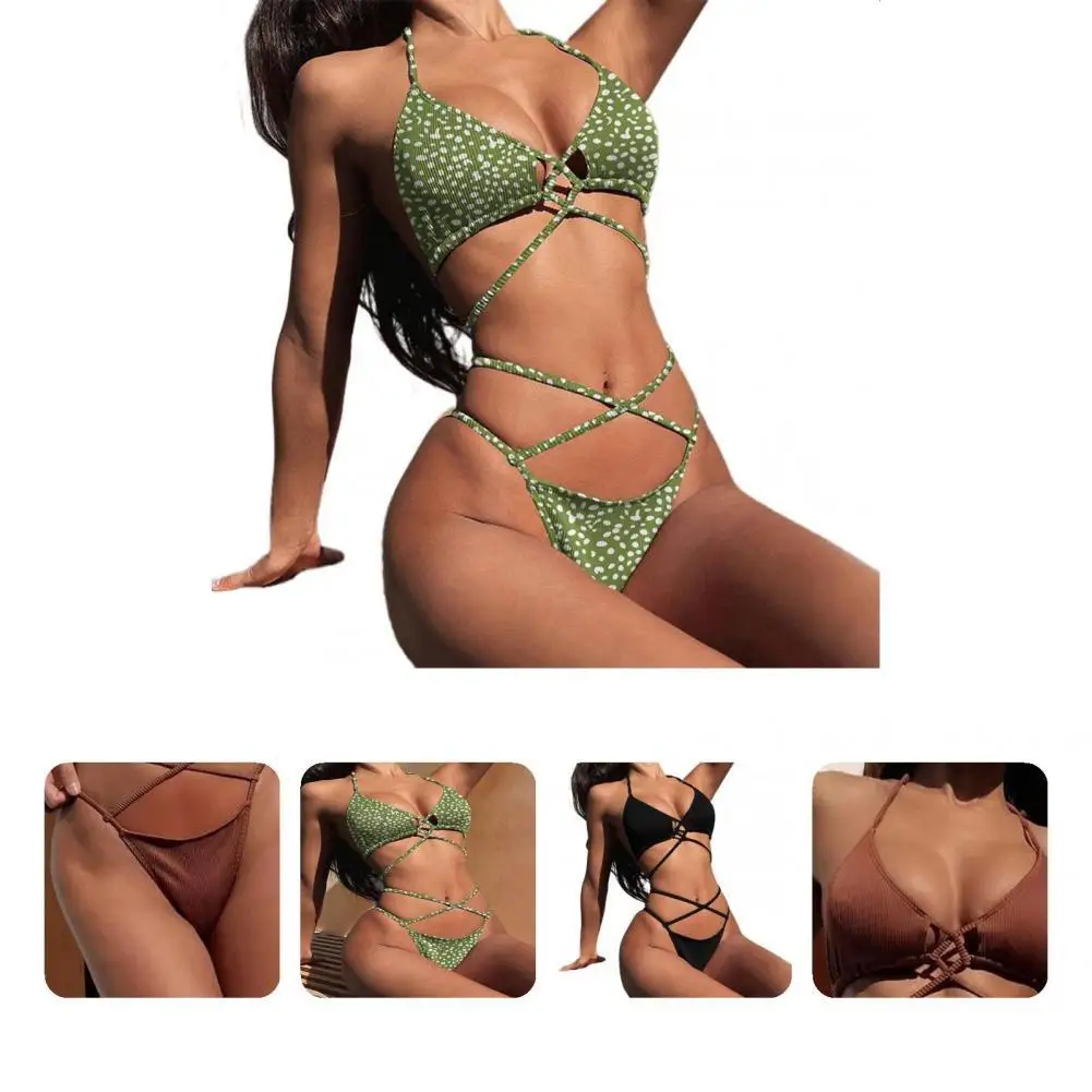 

Ladies Popular Simple Pure Color Swimsuit Sexy Swimsuit Padded for Spa