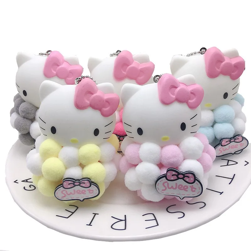 

Новинка, брелок Hello Kitty Sanrio, брелок для ключей, женский брелок для ключей, милый женский брелок для ключей, аниме