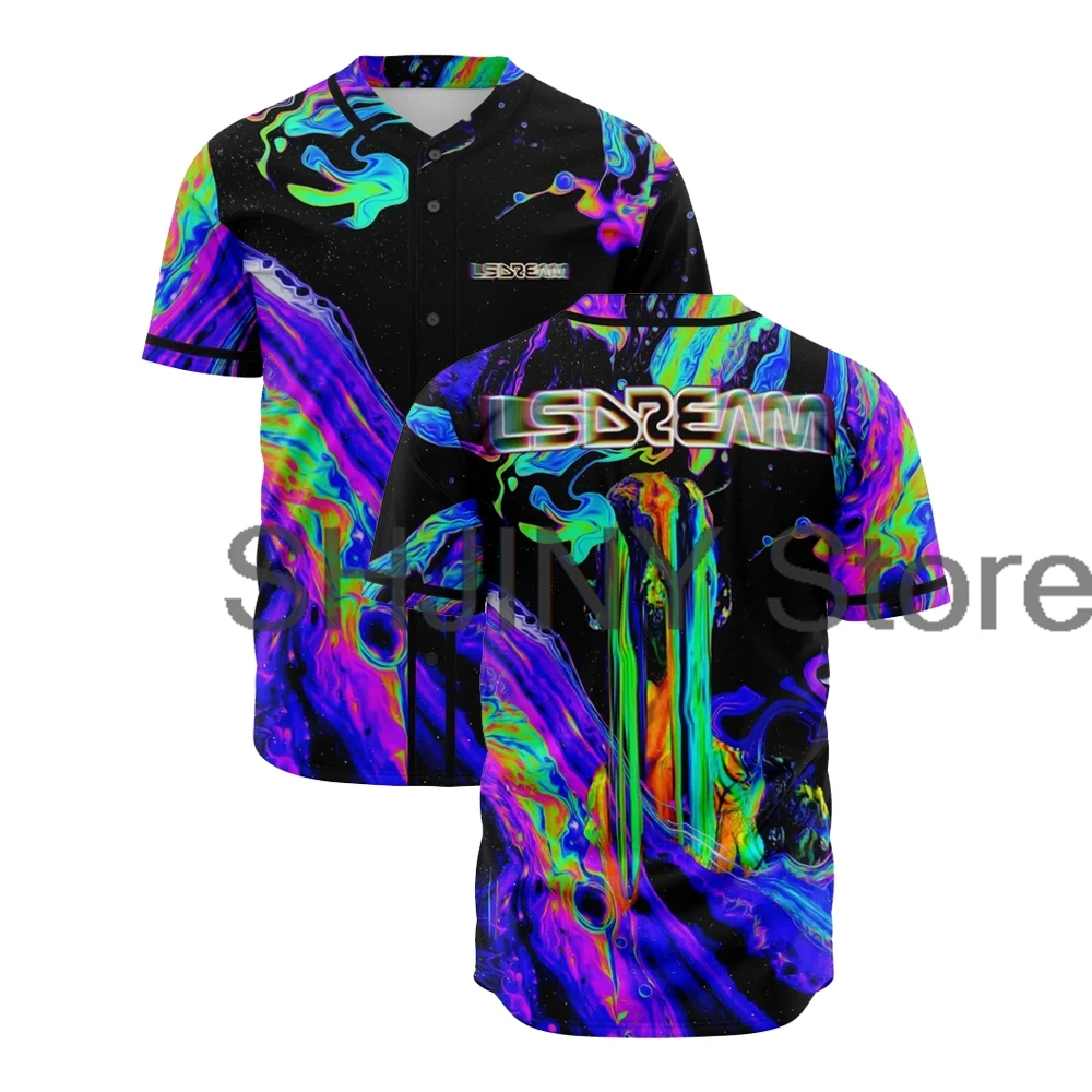 Майка Lsdream бейсбольная куртка рубашки унисекс футболка на пуговицах с коротким