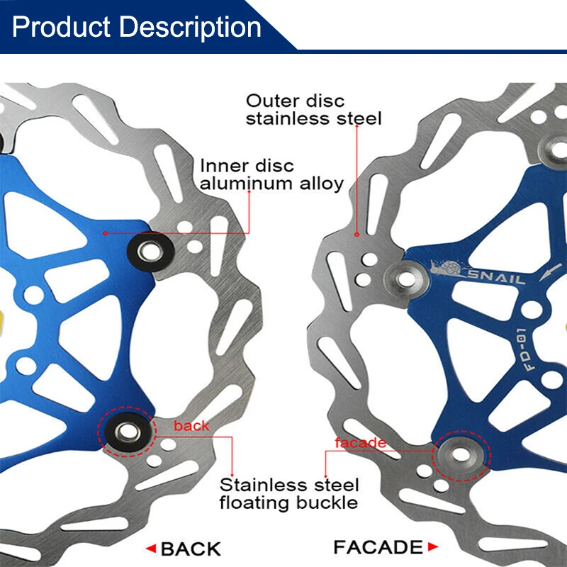 Велосипедный плавающий дисковый тормоз SNAIL MTB ротор 160/180/203 мм велосипедный