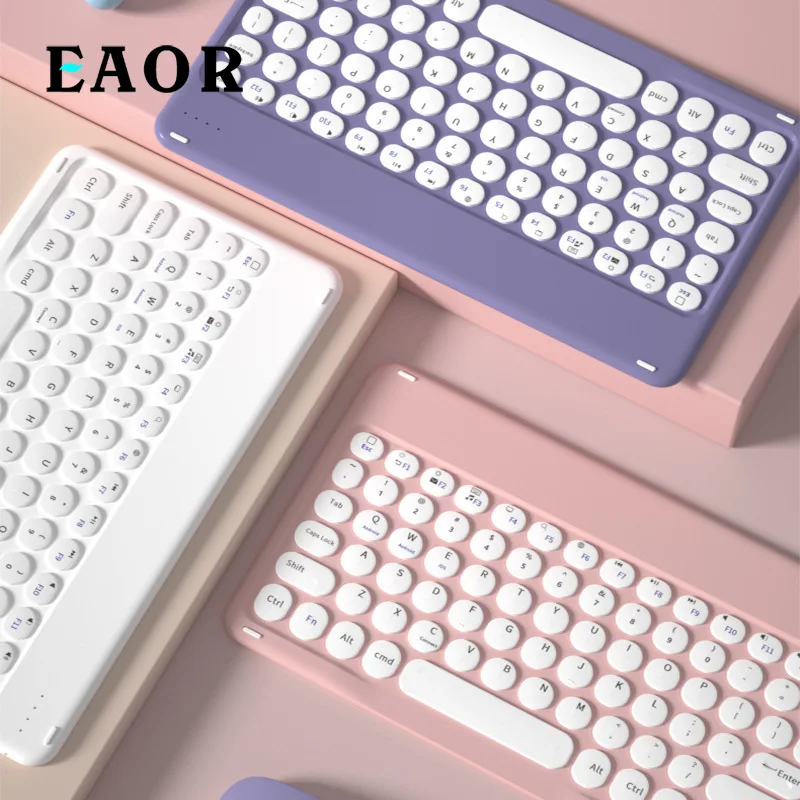 

EAOR 77 клавиш перезаряжаемая Беспроводная Bluetooth-Клавиатура тонкая портативная Бесшумная Беспроводная клавиатура для iPad планшета ноутбука ...