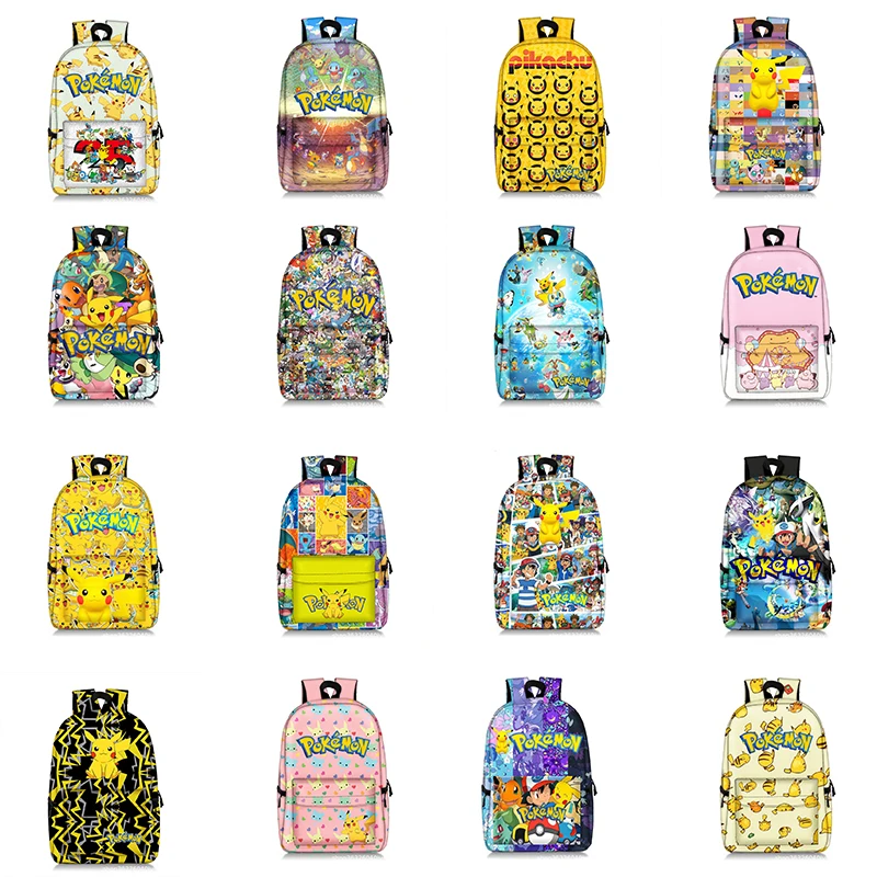 

Рюкзак с покемоном Пикачу, школьная сумка для девочек, сумка для хранения, школьный рюкзак для мальчиков, мультяшный чехол-карандаш, милая ш...