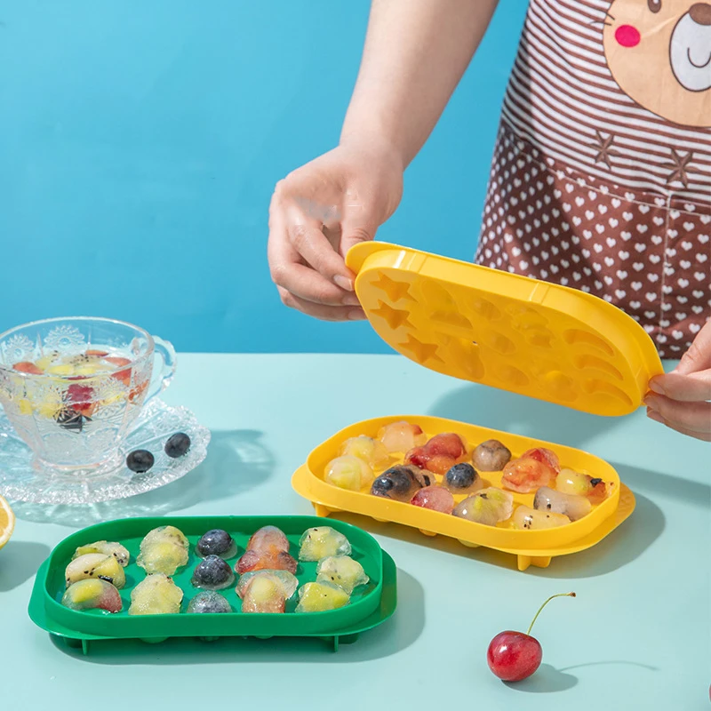 13 отверстий мультяшный льдогенератор силиконовая форма для льда с крышкой