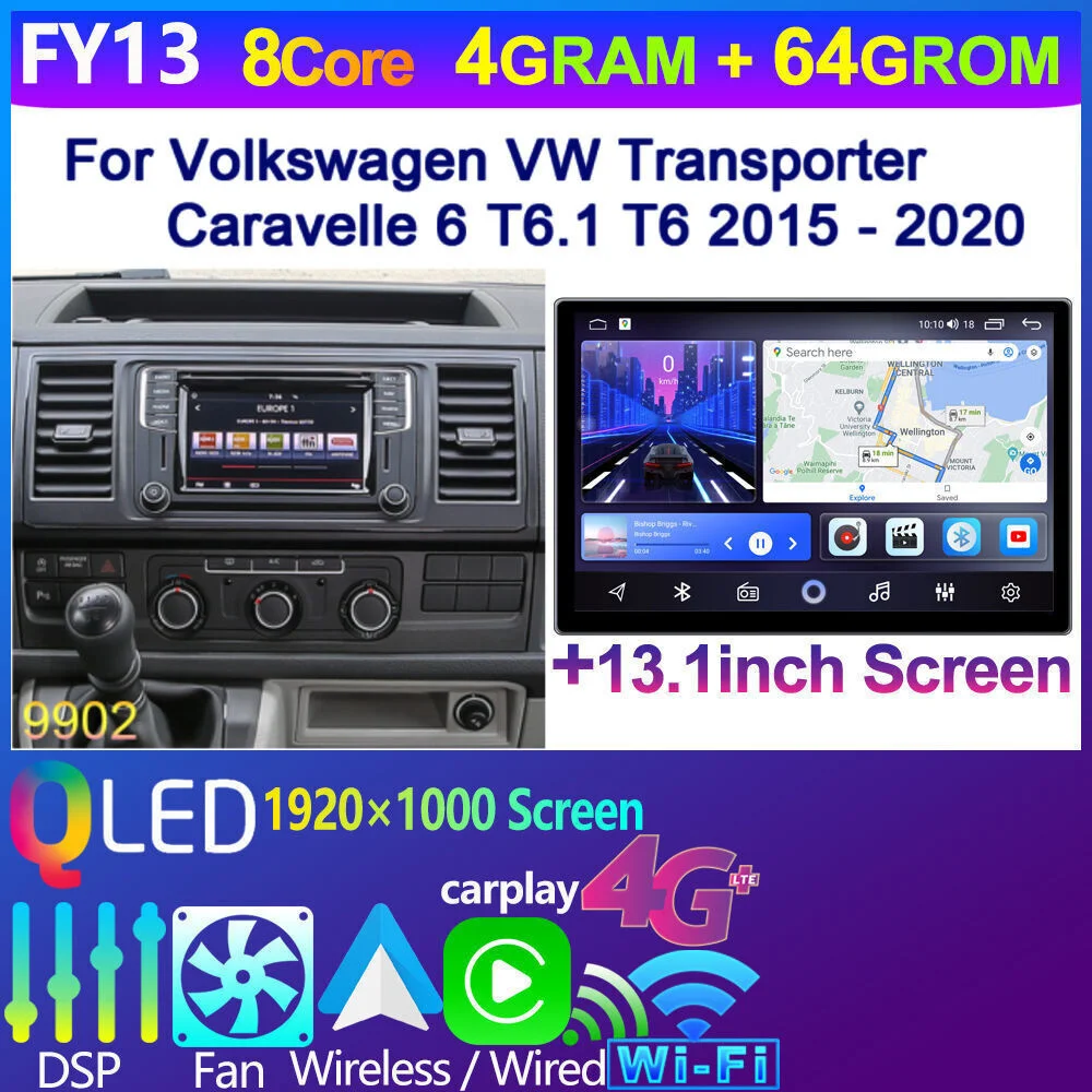 

Автомагнитола для Volkswagen Vw Transporter Caravelle 6 T6.1 T6 2015 2016 2017 2018 2019 2020 2K Android